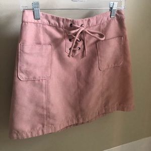Hollister mini suede pink skirt